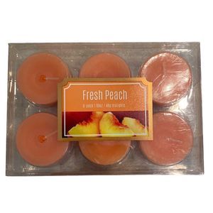 Fresh Peach Tea Light Candles (6-pack)